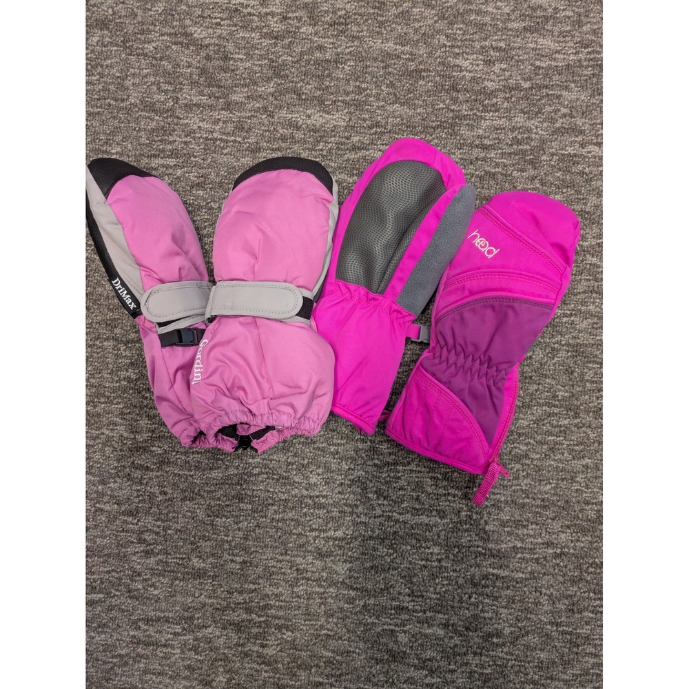 Kids Gordini DriMax and Head Winter Mittens Bundle Pink Purple 2 Pairs